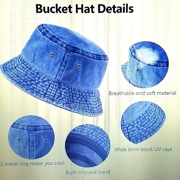 Geyoga Greenish Denim Bucket Hat - Picture 4 of 5